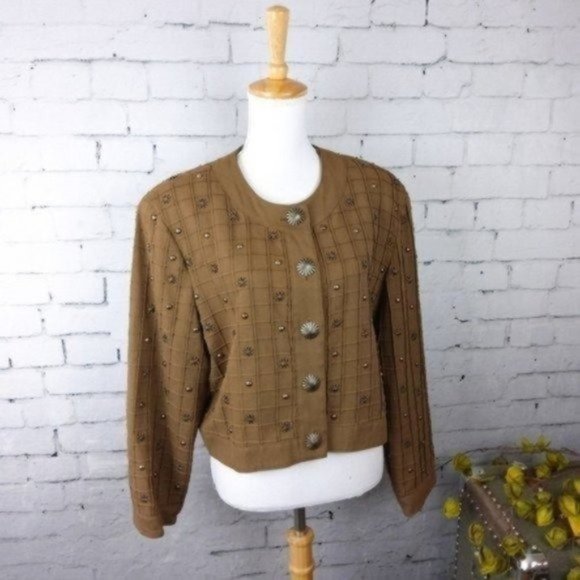 Double D Ranch Western Studded Jacket Brown Size Large